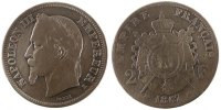 France 2 Francs Coin, Napoleon III, Napoléon III, Bordeaux -