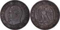 France 2 Centimes Coin, Napoleon III, Napoléon III, Bordeaux -