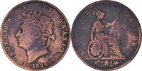 Great Britain 1/2 Penny Coin, George IV, Copper, KM:692 -