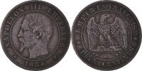 France 2 Centimes Coin, Napoleon III, Napoléon III, Bordeaux -