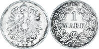 German Empire Mark Coin, GERMANY - EMPIRE, Wilhelm I, Stuttgart, Silver -