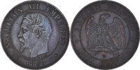 France 2 Centimes Coin, Napoleon III, Napoléon III, Strasbourg -