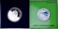 Spain 10 Euro Zaragoza Expo 2008.BE, Silver, KM:1141 -