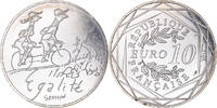 France 10 Euro Egalité, Sempé, Silver, Gadoury:EU718 -