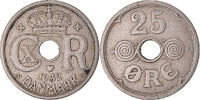 Denmark 25 Öre Coin, Christian X, Copenhagen, Copper-nickel -