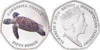 British Indian Ocean 50 Pence Coin, Tortues - Tortue imbriquée -