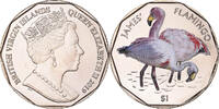 British Virgin Islands 1 Dollar Coin, BRITISH VIRGIN ISLANDS, Coloured James's Flamingo.FDC -