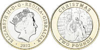 Gibraltar 2 Pounds Coin, Christmas, Bi-Metallic -