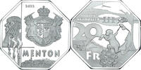 France 20 Francs Coin, Cuni/Platid/Brass.Kiss of Judas,Menton.BE -