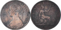 Great Britain Farthing Coin, Victoria, Bronze, KM:747.2 -