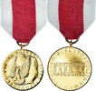 Poland Medal Mérite pour la Défense Nationale, Classe Or, Uncirculated, Gilt -