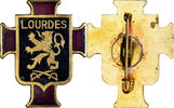 France Broche Lourdes, Excellent Quality, Gilt Metal, 39 X 31 -