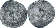 Spanish Netherlands 1/20 Ecu Coin, Philip II, Tournai, Silver -
