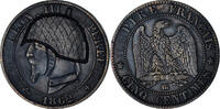 France 5 Centimes Coin, Napoleon III, Strasbourg, Satirique -