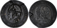 France 10 Centimes Coin, Napoléon III, Strasbourg, Satirique -