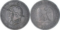 France 10 Centimes Coin, Napoleon III, Paris, Satirique -