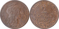 France 2 Centimes Coin, Dupuis, Paris, Bronze, KM:841 -