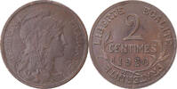 France 2 Centimes Coin, Dupuis, Paris, Bronze, KM:841 -