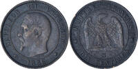 France 10 Centimes Coin, Napoleon III, Napoléon III, Marseille -