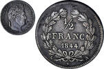 France 1/2 Franc Coin, Louis-Philippe, Lille, Silver -