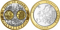 Spain Medal L'Europe, Espagne, Silver Plated Copper, FDC -