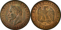 France 2 Centimes Coin, Napoleon III, Napoléon III, Strasbourg -