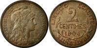 France 2 Centimes Coin, Dupuis, Paris, Bronze, Gadoury:107 -
