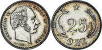 Denmark 25 Öre Coin, Christian IX, Copenhagen, Silver -