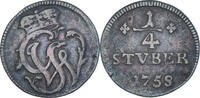 German States 1/4 Stüber Coin, WIED-RUNKEL, Johann Ludwig Adolph -