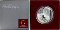 Austria 20 Euro Stefan Zweig, Vienna, Proof, Silver, KM:3219 -