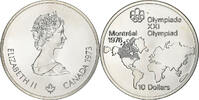 Canada 10 Dollars Elizabeth II, 1976 Olympics - Map of the World, Royal -