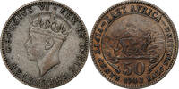 EAST AFRICA 50 Cents George VI, Silver, KM:27 -