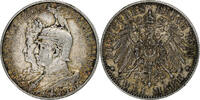 German States 2 Mark PRUSSIA, Wilhelm II, Berlin, Silver -