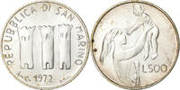 San Marino 500 Lire Rome, Silver, KM:21 -