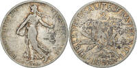 France 2 Francs Coin, Semeuse, Paris, Silver, KM:845.1 -