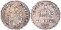France 20 Centimes Coin, Napoleon III, Strasbourg, Silver -