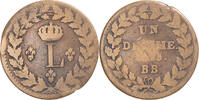 France Decime Coin, Louis XVIII, Strasbourg, Copper -