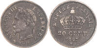 France 20 Centimes Coin, Napoleon III, Strasbourg, Silver -