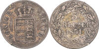 German States 3 Kreuzer Coin, Guillaume I, Silver -