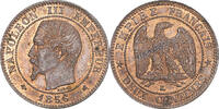 France 2 Centimes Coin, Napoleon III, Bordeaux, EF(40-45), Bronze -