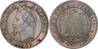 France 1 Centime Coin, Napoleon III, Strasbourg, Bronze -