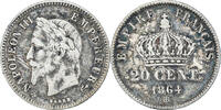 France 20 Centimes Coin, Napoleon III, Strasbourg, Silver -