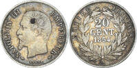 France 20 Centimes Coin, Napoleon III, Paris, Silver -