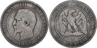 France 10 Centimes Coin, Napoleon III, Strasbourg, Bronze -