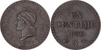 France Centime Coin, Dupré, Paris, Bronze, KM:754 -