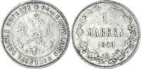 Finland Markka Coin, Alexander III, Helsinki, Silver, KM:3.2 -