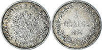 Finland Markka Coin, Alexander II, Helsinki, Silver, KM:3.2 -