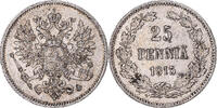 Finland 25 Penniä Coin, Nicholas II, Helsinki, Silver -