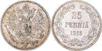 Finland 25 Penniä Coin, Nicholas II, Helsinki, Silver -