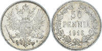 Finland 50 Penniä Coin, Nicholas II, Helsinki, Silver -